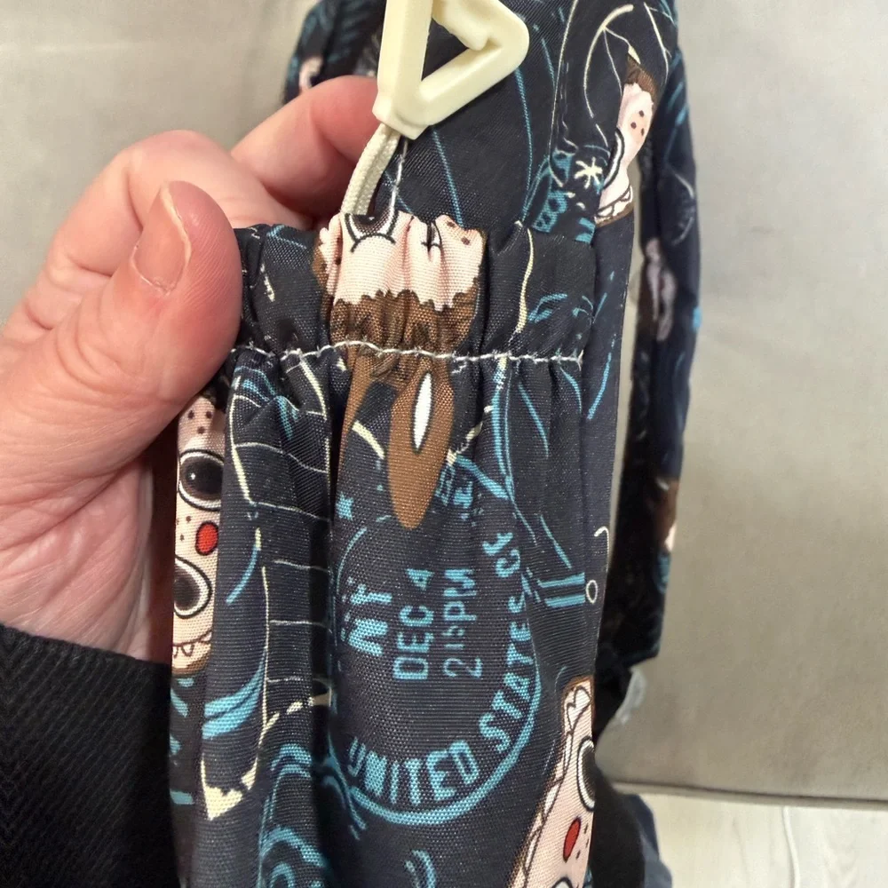 Labubu Black Backpack with adorable travel stamp design, Brand New With Tags - Picture 7 of 11